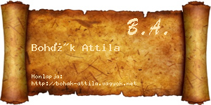 Bohák Attila névjegykártya